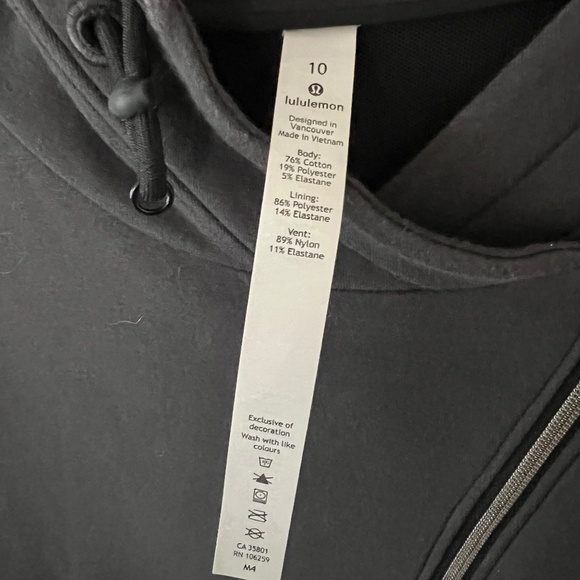 Lululemon In Orbit Graphite Grey Black Full Zip Oversized Jacket Size 10 EUC - Picture 9 of 11